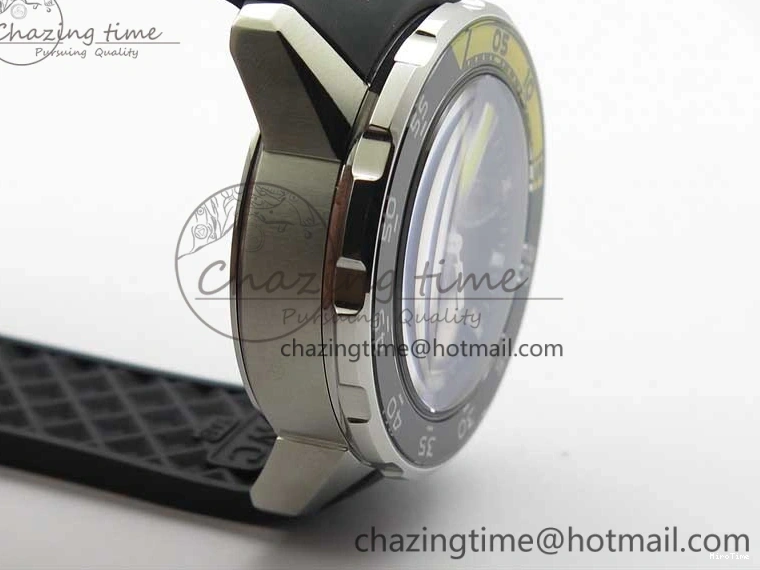 MIROTIME 0305 Aquatimer Chrono IW376702 SS BLS 1:1 Best Edition Black Dial on Black Rubber Strap A WellDesigned 7105